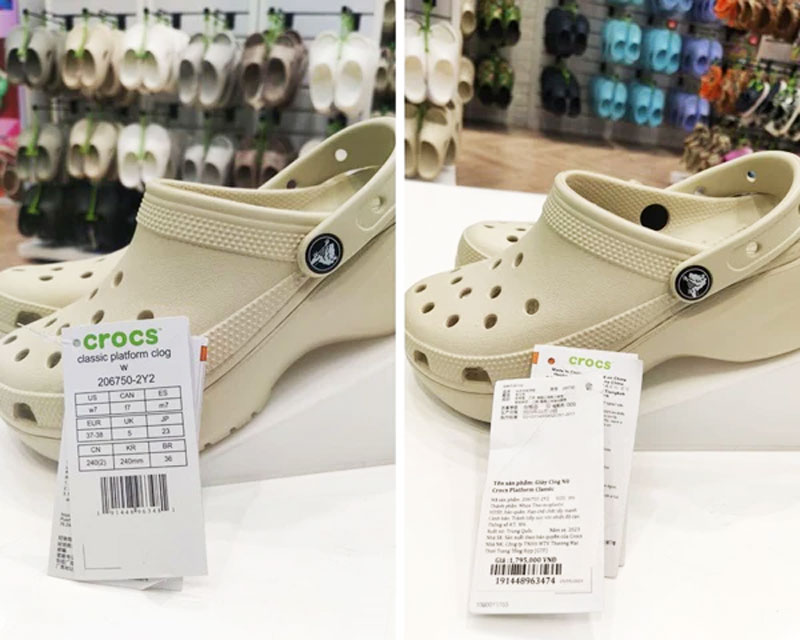 Cách phân biệt giày dép Crocs chính hãng và dép Crocs Fake