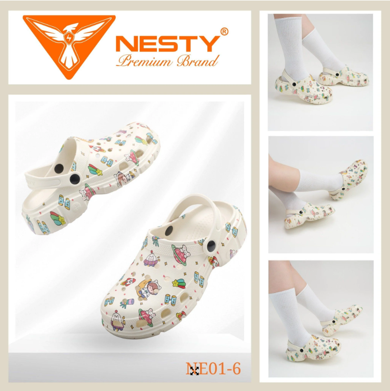 Dép Sục Unisex Nesty NE01 In họa tiết